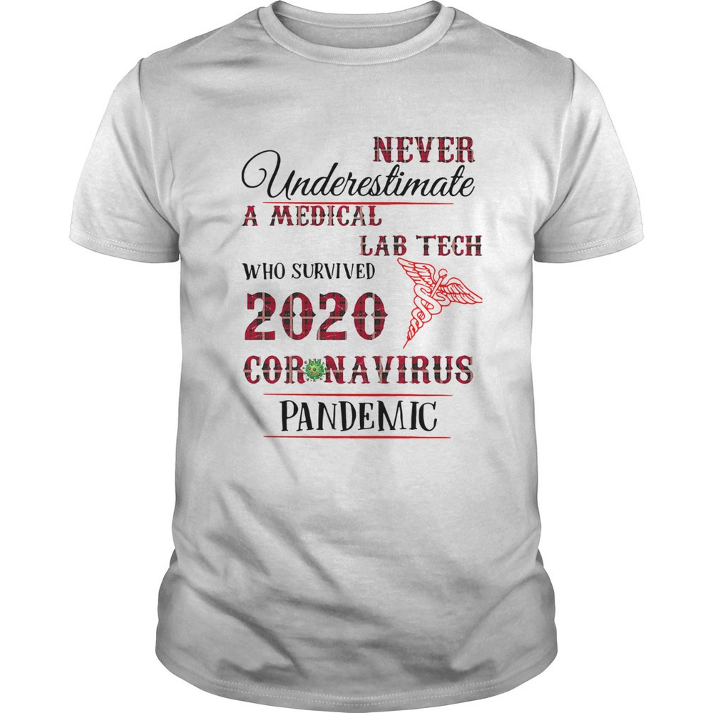 Never Underestimate A Medical Lab Tech Who Survived 2020 Coronavirus Shirt